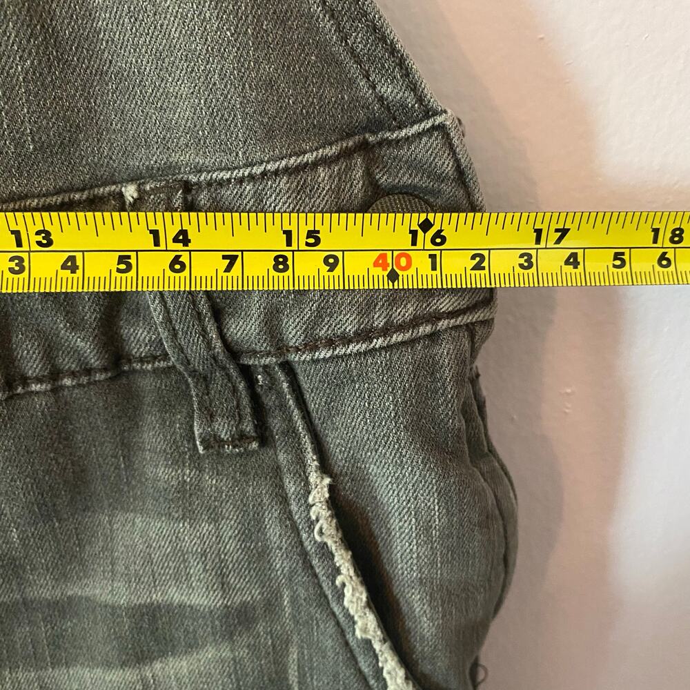 Free People Gray Black Overalls Straight Leg Boho Retro Women's size 28 - Picture 8 of 9